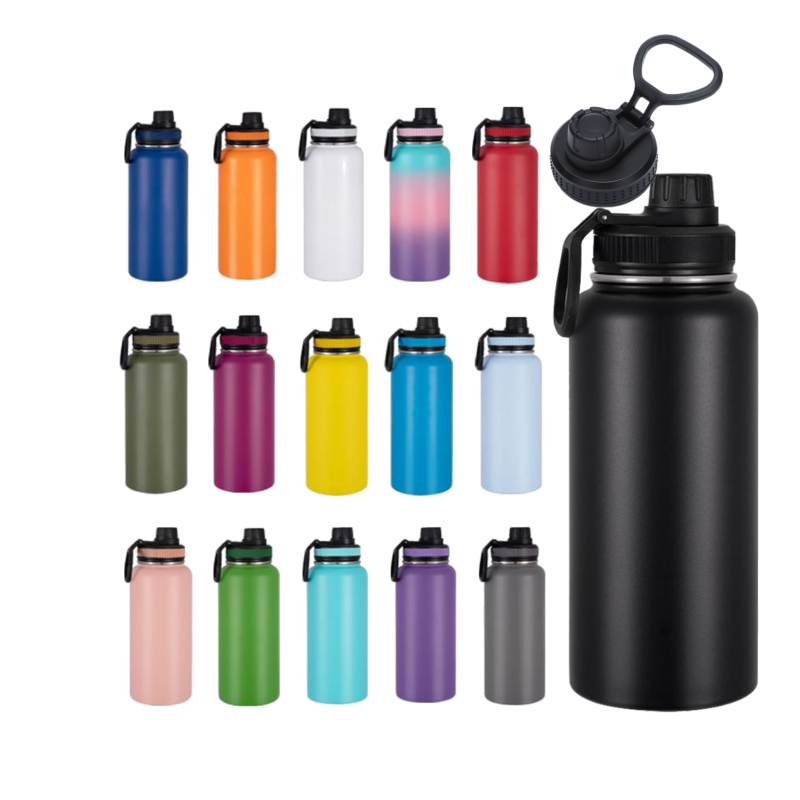 Customized 32oz Double Wall Stainless Steel Water Bottle Flask Vaccum Insulated Thermo Wide Mouth Sports Flask for Camping