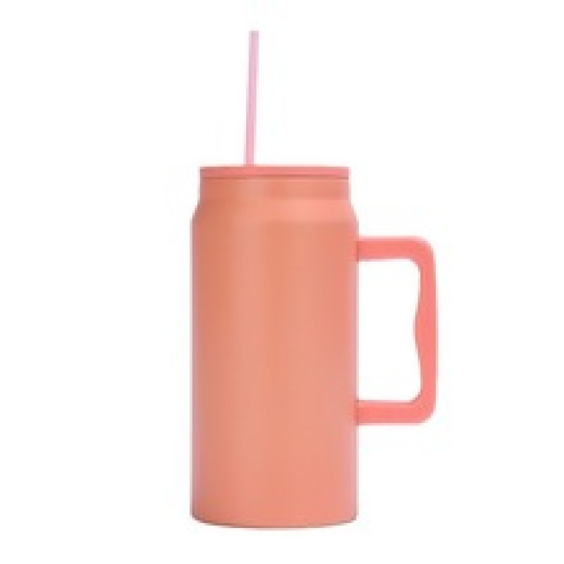 50oz Stainless Steel Tumbler with Handle and for Straw Lid Insulated Reusable Travel Jug Water Bottle for Business Gifts