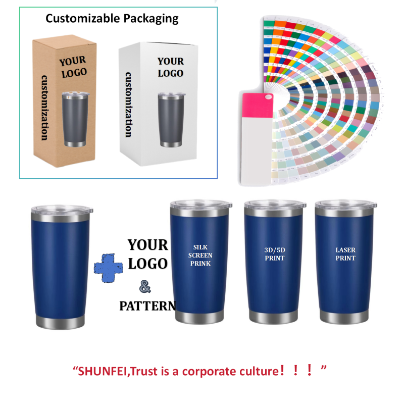 Wholesale Custom Print Double Wall Stainless Steel Tumbler Cup 20oz With Lid Vaccum Drink Tumbler