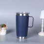 20oz 30oz Double Wall Vacuum Insulated Travel Mug Tumbler Stainless Steel Cup with Handle and Straw for Camping