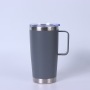 20oz 30oz Double Wall Vacuum Insulated Travel Mug Tumbler Stainless Steel Cup with Handle and Straw for Camping