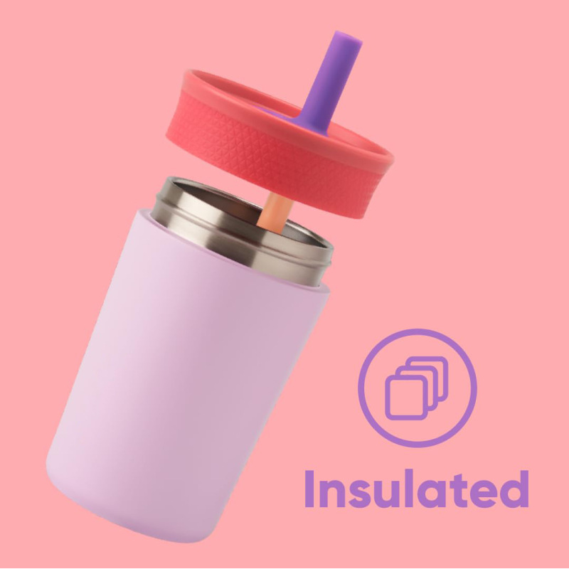 New Vacuum Cup Kids Insulation Stainless Steel Tumbler with Spill Resistant Lid and Flexible Straw Custom Kids Water Bottle