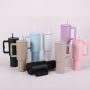 40oz Insulated Stainless Steel Tumbler with Handle and Straw Lid Reusable Travel Mug Thermal Metal Water Bottle New Design