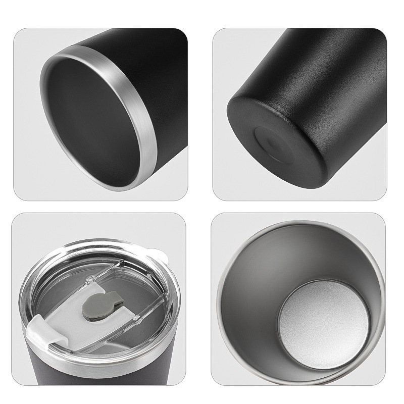 8oz Double Wall Stainless Steel Insulated Tumbler Powder Coated Coffee Mug Lid for Tea Camping Travel Vacuum Milk Drinking Cup