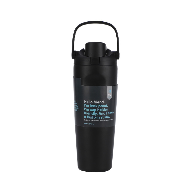 Custom Design 30oz Stainless Steel Vacuum Insulated Travel Tumbler with Straw and Handle for Camping