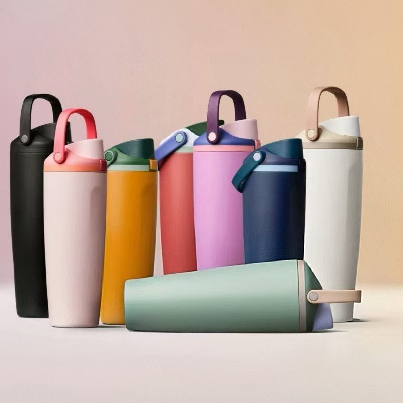 Custom Design 30oz Stainless Steel Vacuum Insulated Travel Tumbler with Straw and Handle for Camping