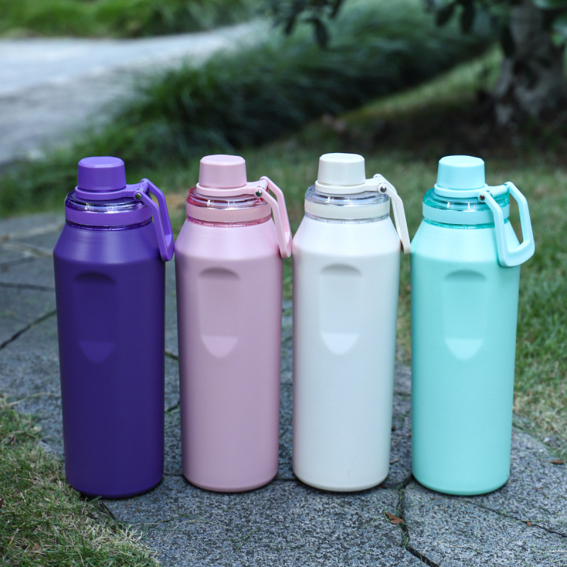 Large Capacity Double-Layer Stainless Steel Vacuum Thermos Cup 350ml/650ml/800ml Sports Water Bottle 6-12 Hours Thermal
