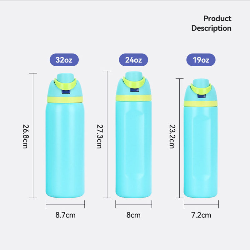 Original Factory Wholesale OWA 16oz 19oz 24oz Double Walled Stainless Steel Metal Water Bottle Cup With Flip Lid & Handle