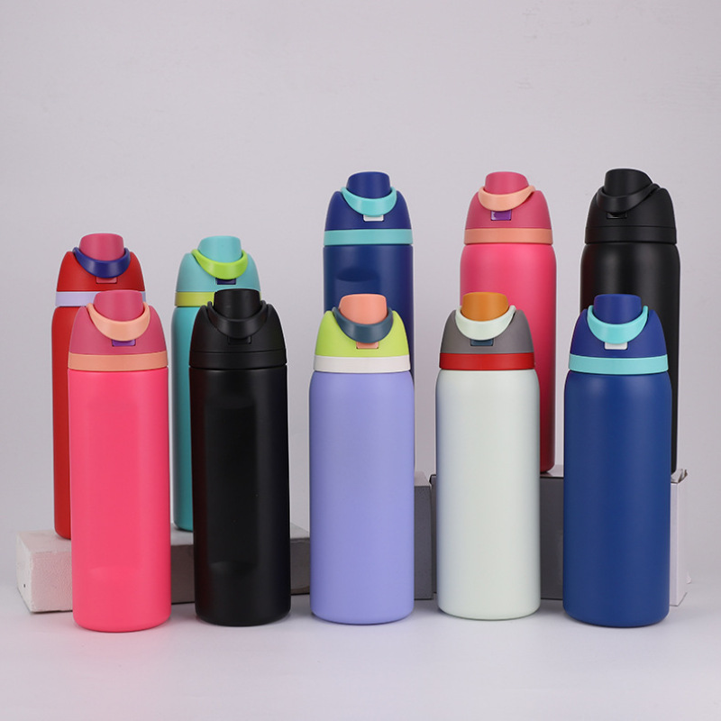 Original Factory Wholesale OWA 16oz 19oz 24oz Double Walled Stainless Steel Metal Water Bottle Cup With Flip Lid & Handle