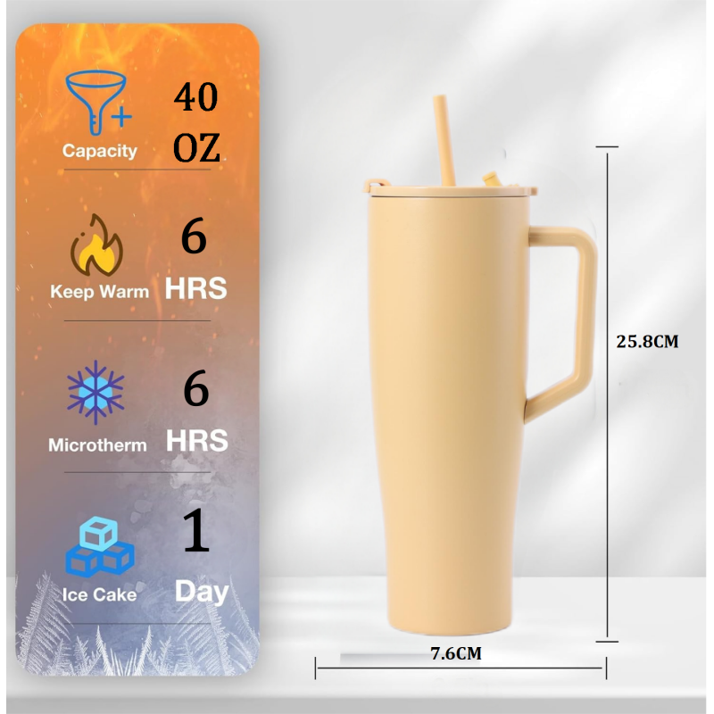 Popular 40oz Double-Walled Stainless Steel Travel Tumbler Vacuum Insulated Leakproof Lid Thermal Water Bottle for Drinking