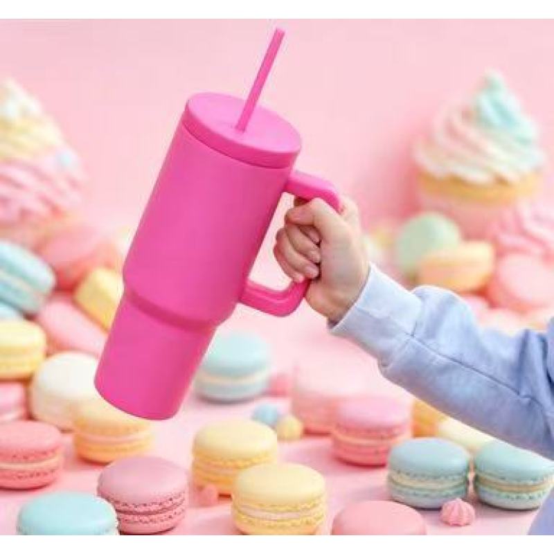 40oz Insulated Stainless Steel Tumbler with Handle and for Straw Lid Reusable Travel Mug for Back to School