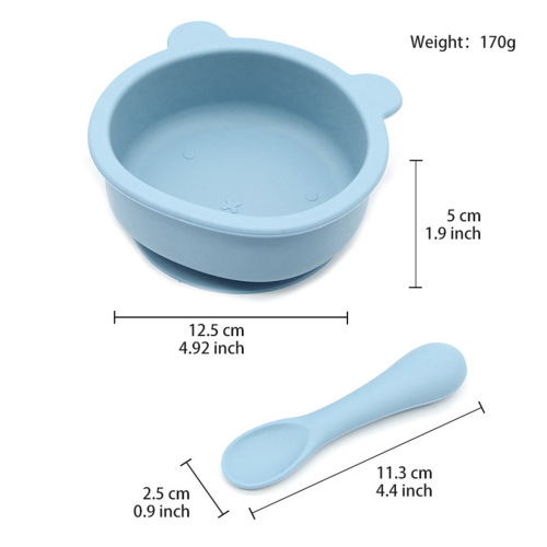BPA Free Silicone Suction Bowl & Feeding Set for Baby