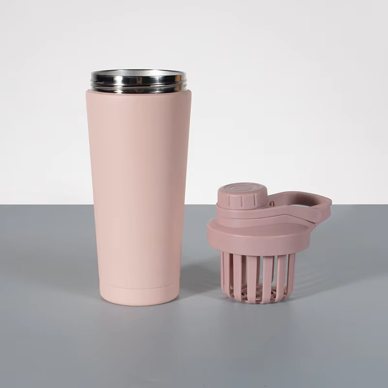 304 Stainless Steel Insulated Protein Shaker Cup with Tea Insufer