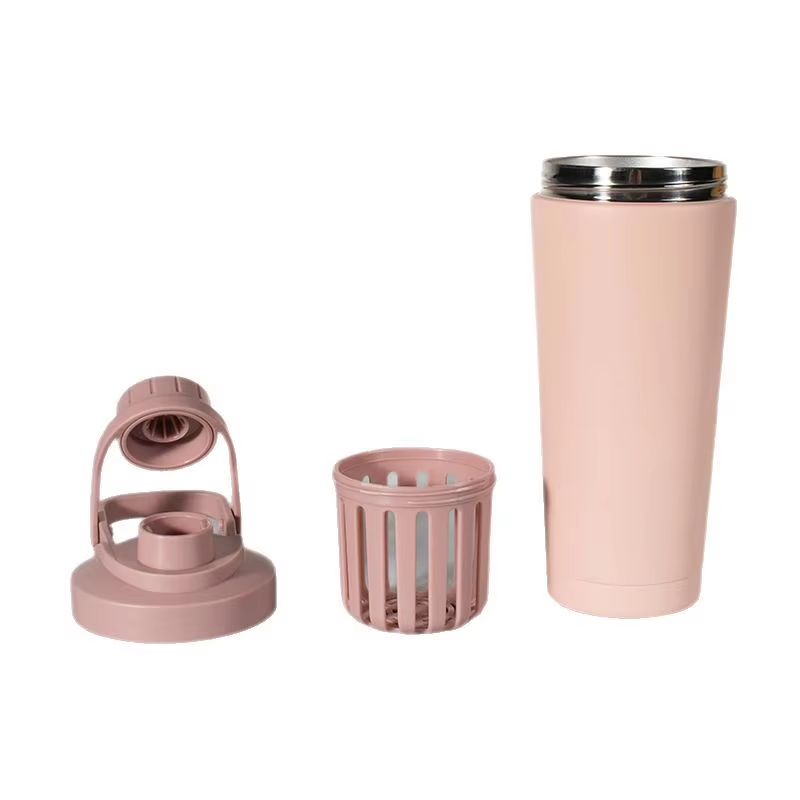 304 Stainless Steel Insulated Protein Shaker Cup with Tea Insufer