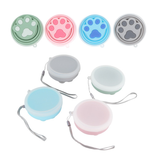 Mini Foldable Silicone Water Bottle 200ml with Lid & Rope