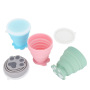 Mini Foldable Silicone Water Bottle 200ml with Lid & Rope