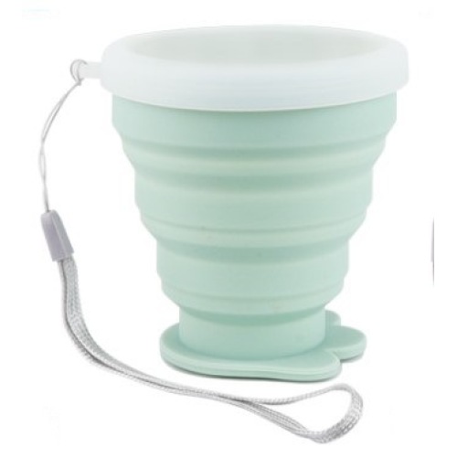 Mini Foldable Silicone Water Bottle 200ml with Lid & Rope Mini Foldable Silicone Water Bottle 200ml with Lid & Rope