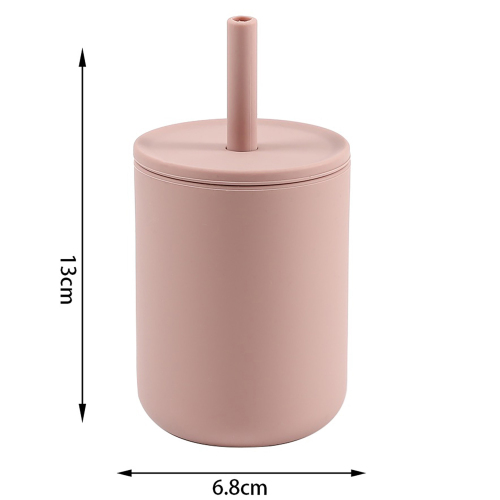 Leak Proof 210ml BPA-Free Silicone Straw Cup Baby Training Sippy
