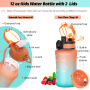 350ml BPA-Free Kids Sports Water Bottle with 2-in-1 Lid
