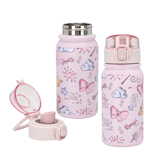 Double Wall Insulated Kids Water Bottle 350ml Stainless Steel with Cartoon Design Double Wall Insulated Kids Water Bottle 350ml Stainless Steel with Cartoon Design