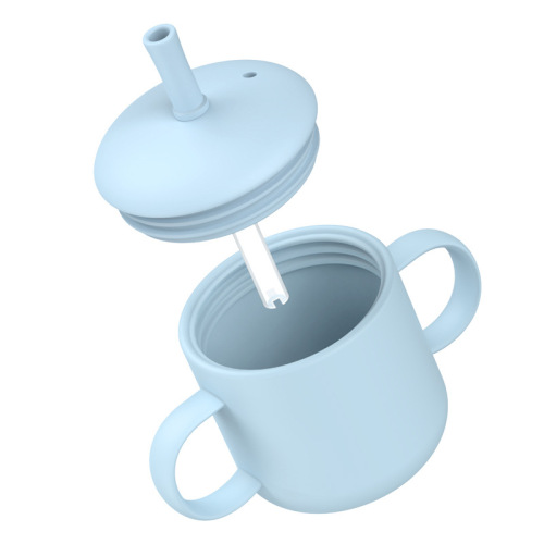 Leak-Proof 210ml Silicone Sippy Cup with Straw, BPA Free
