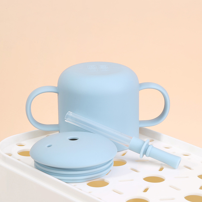 Leak-Proof 210ml Silicone Sippy Cup with Straw, BPA Free