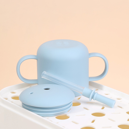 Leak-Proof 210ml Silicone Sippy Cup with Straw, BPA Free