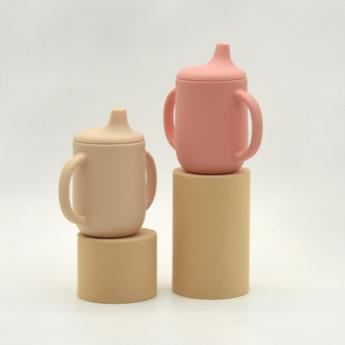 180ml Food Grade Baby Infants Kids Spill Proof Baby Cup Silicone Sippy Cups With Straw