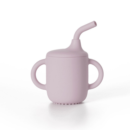 180ml Food Grade Baby Infants Kids Spill Proof Baby Cup Silicone Sippy Cups With Straw