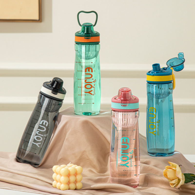 BPA-Free 750ml Reusable Plastic Water Bottle with Handle