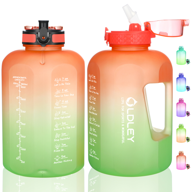 128oz Large Leak Proof Water Bottle with Time Marker BPA Free