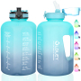 128oz Large Leak Proof Water Bottle with Time Marker BPA Free
