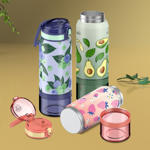 Custom 500ml Insulated Steel Water Bottle with Container