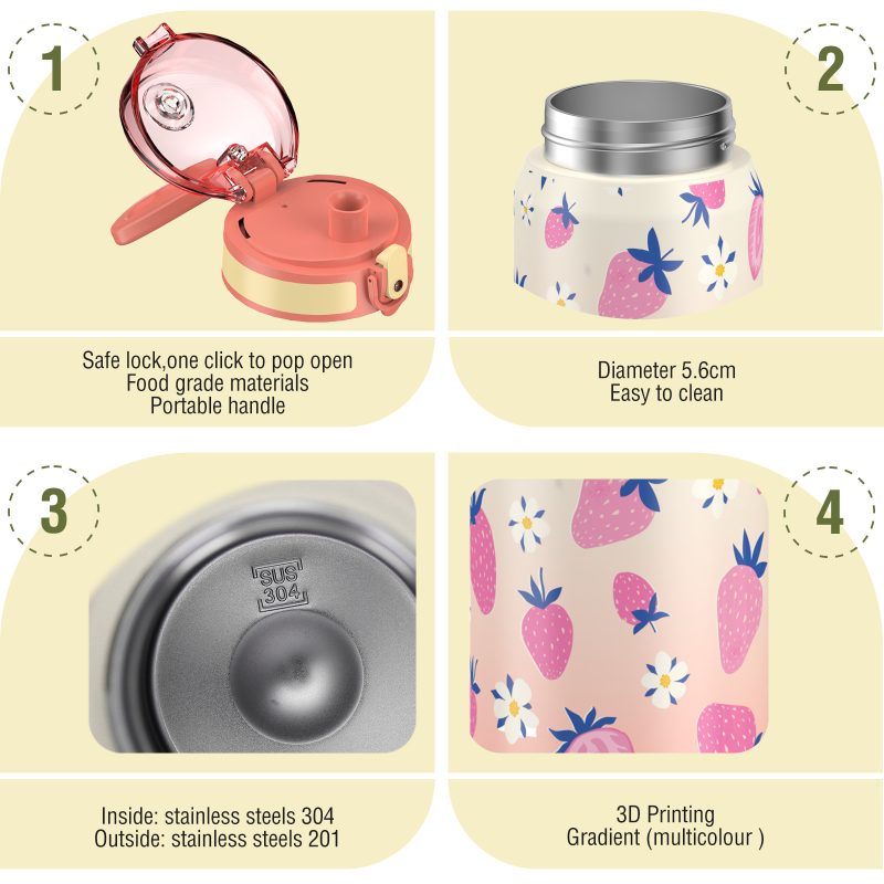 Custom 500ml Insulated Steel Water Bottle with Container
