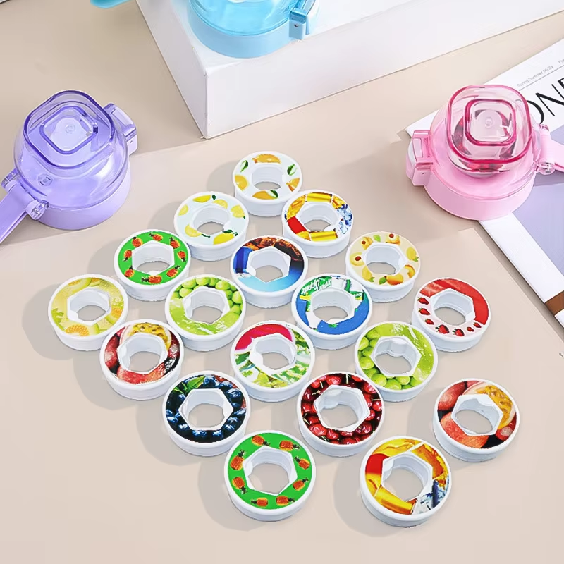 BPA-Free Tritan Water Bottle 600ml with Fruit Flavor Ring
