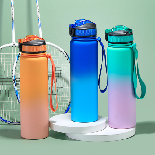 Gradient Tritan Gym Bottle 1L/750ml Time Marker Pop-Up Lid