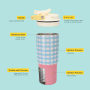750ml Insulated Stainless Steel Tumbler with Leakproof Straw