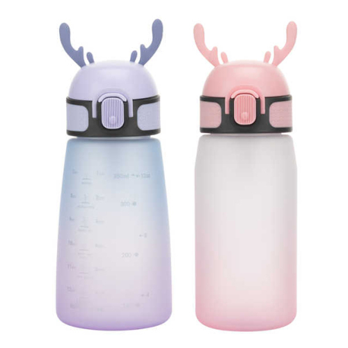 BPA-Free 350ml Tritan Kids Water Bottle Antler Lid Custom Logo