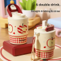 Cute 316 Stainless Steel Insulated Mug with 2-in-1 Lid