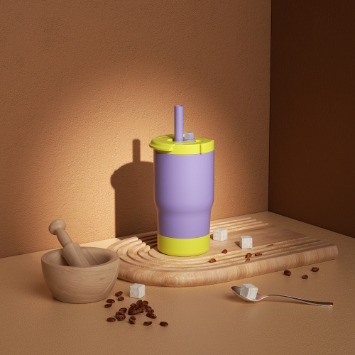 Custom 600ml Vacuum Insulated Tumbler with Straw Lid