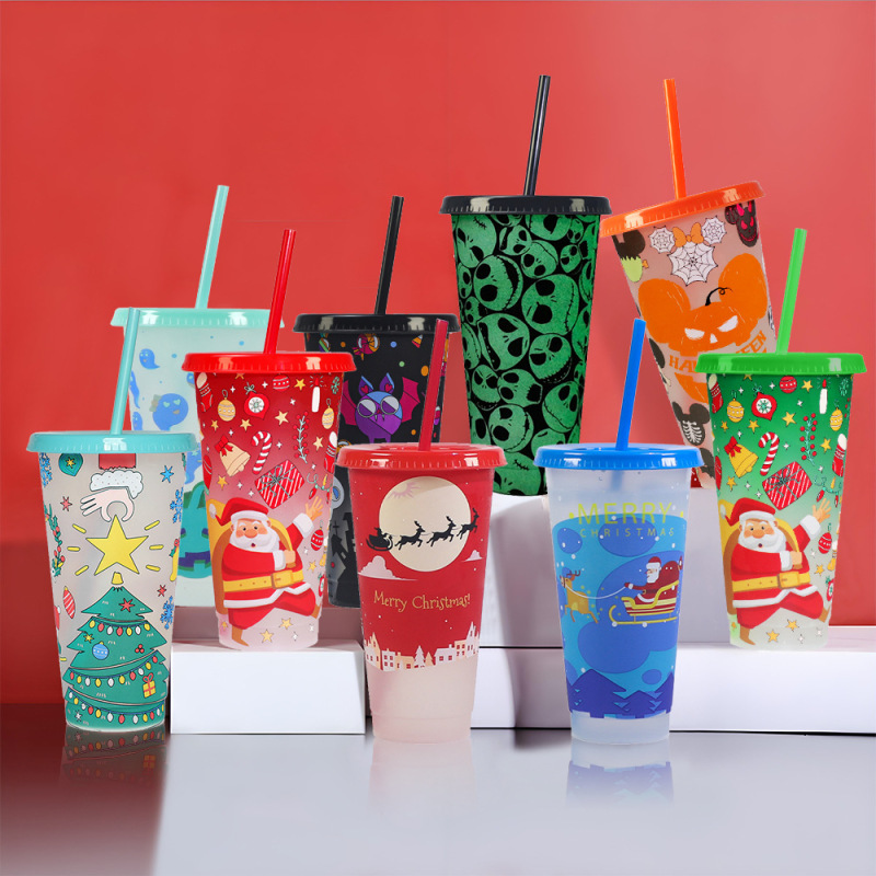 Custom 800ml Color Changing Plastic Tumbler Mug for Party