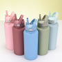 32oz 1L Stainless Steel Vacuum Sports Bottle with Straw Lid