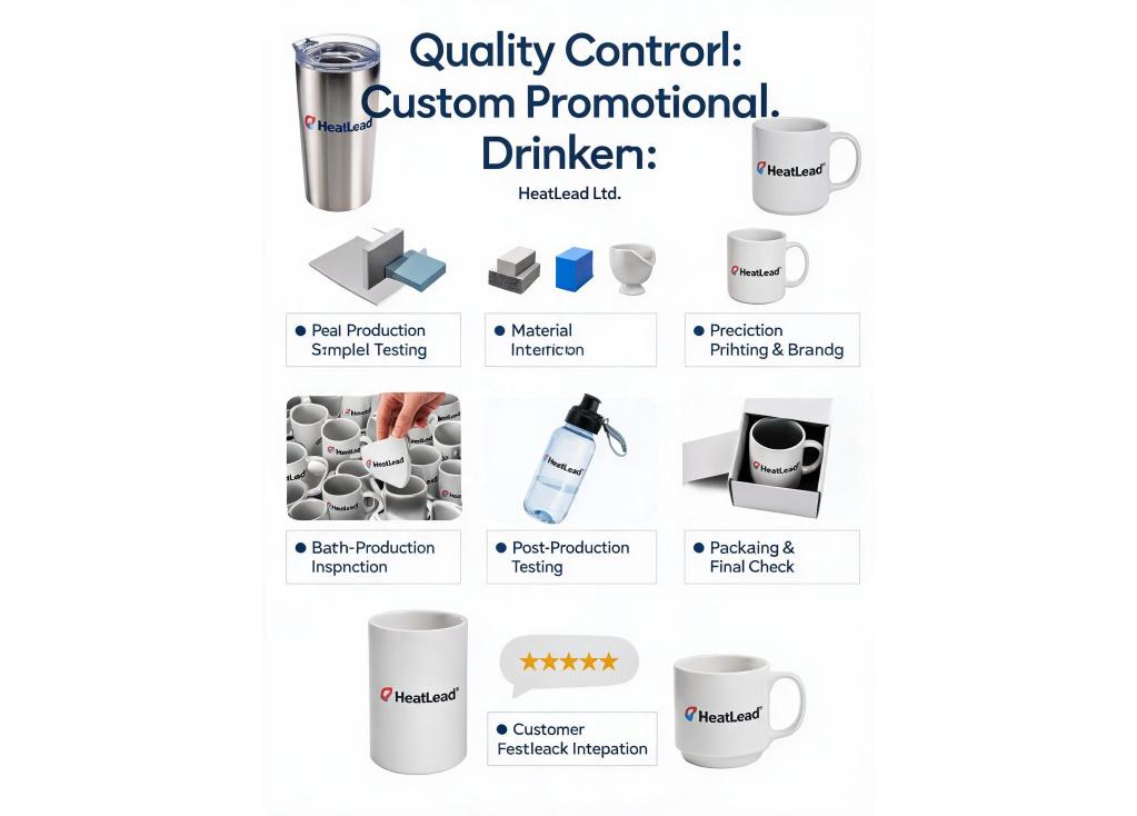 What quality control measures are in place during mass production of custom promotional drinkware?