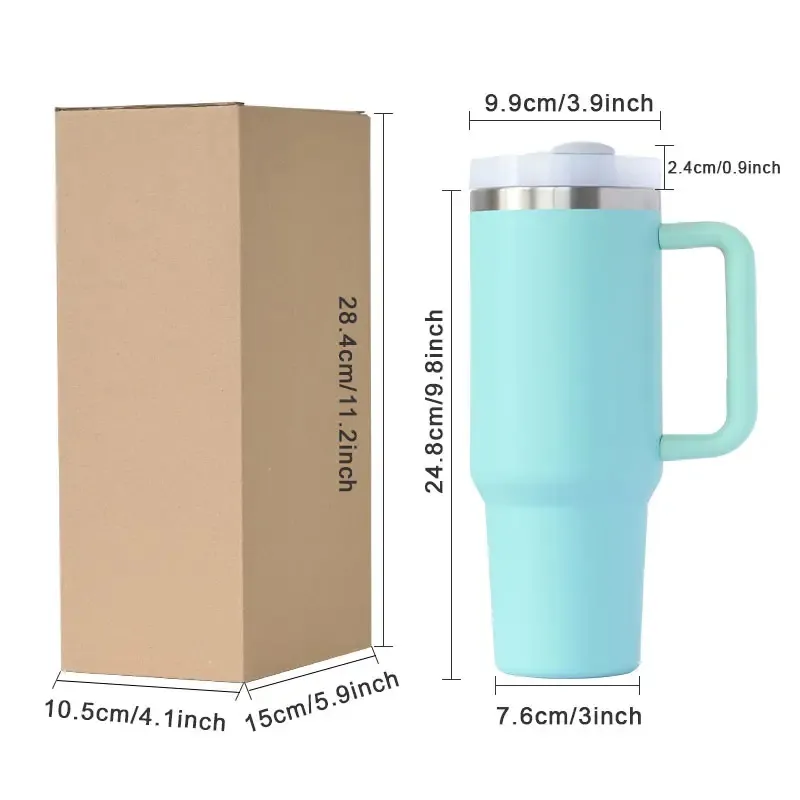 40oz Vacuum Insulated Tumbler with Handle & Straw Lid