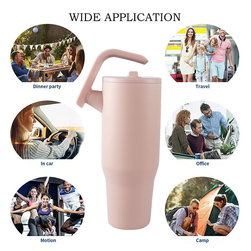 40oz Double Wall Vacuum Insulated Tumbler Rotatable Handle