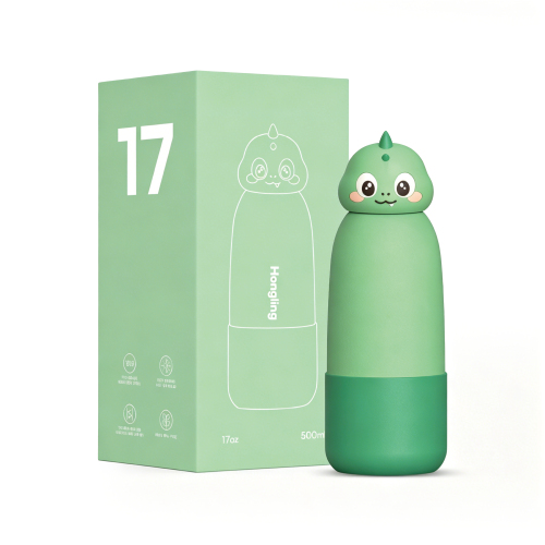 Kids Insulated Water Bottle 500ml - 3D Animal Lid, BPA-Free