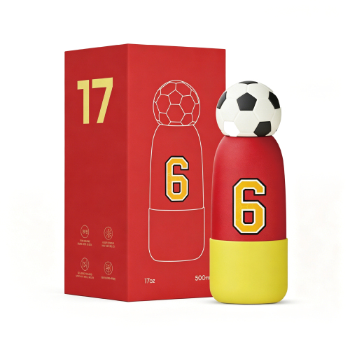 Kids Stainless Steel Water Bottle 500ml with 3D Football Lid