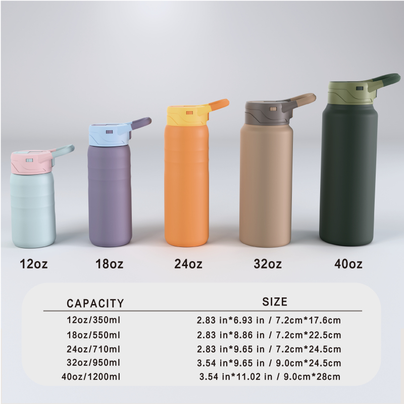 12oz 304 Stainless Steel Insulated Sports Water Bottle with Handle