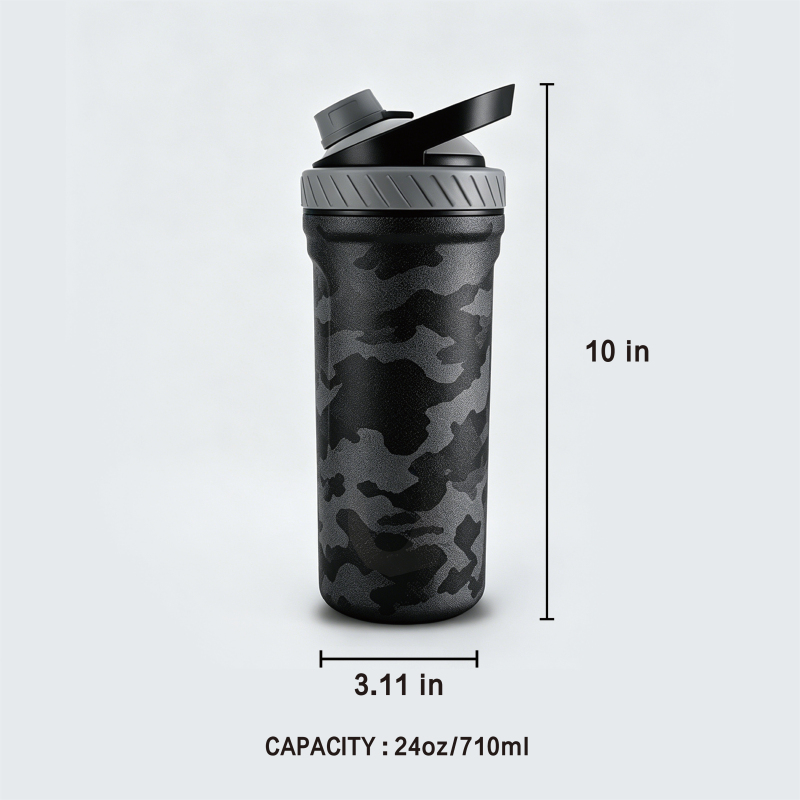 24oz 304 Stainless Steel Protein Shaker with Mixing Ball