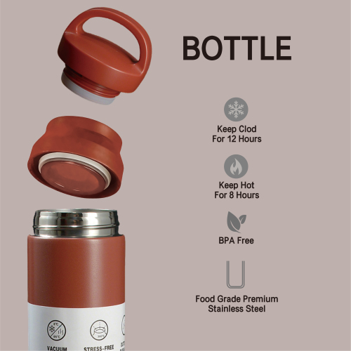 Custom 350/500ml Stainless Water Bottle with Tea Infuser